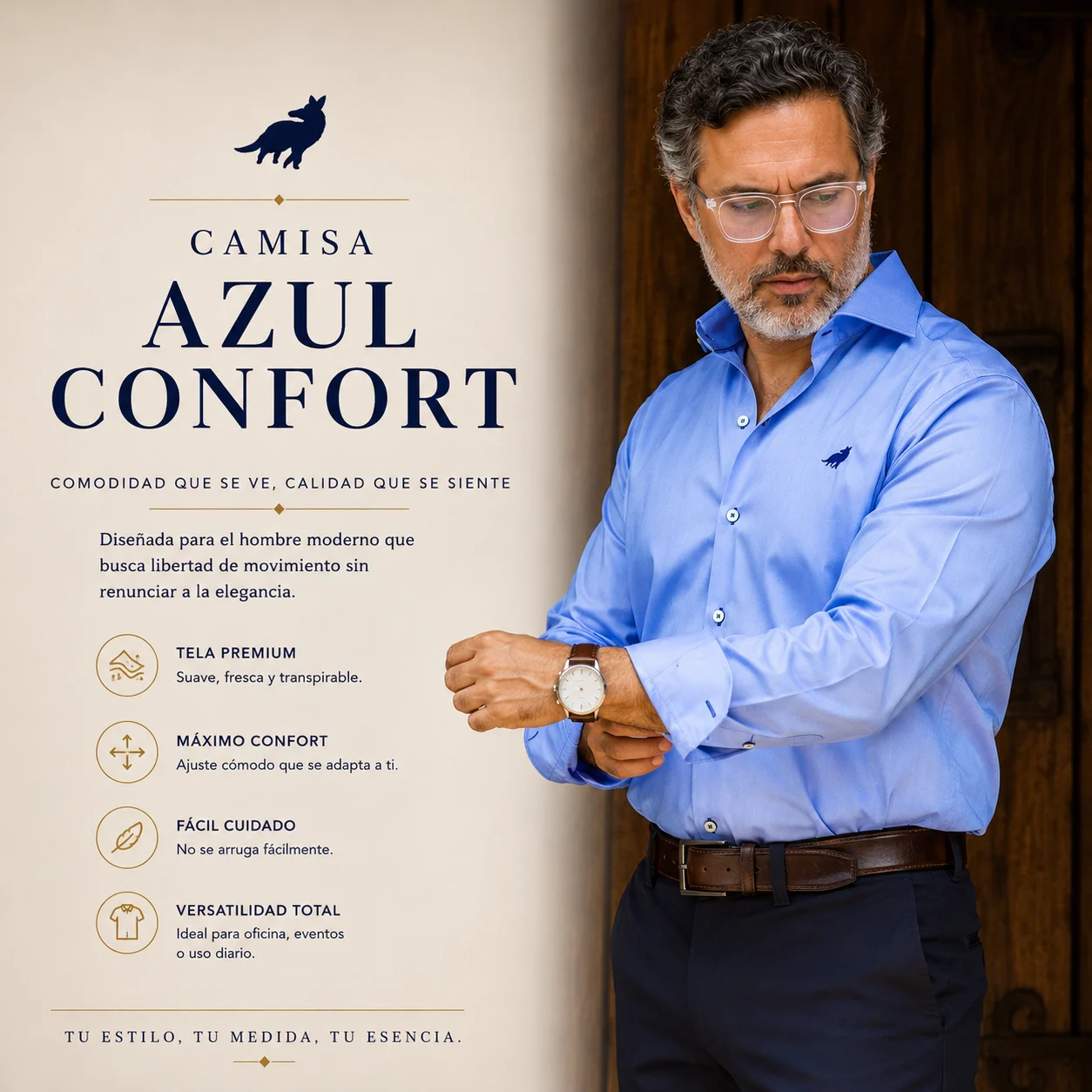 Camisa Azul Confort